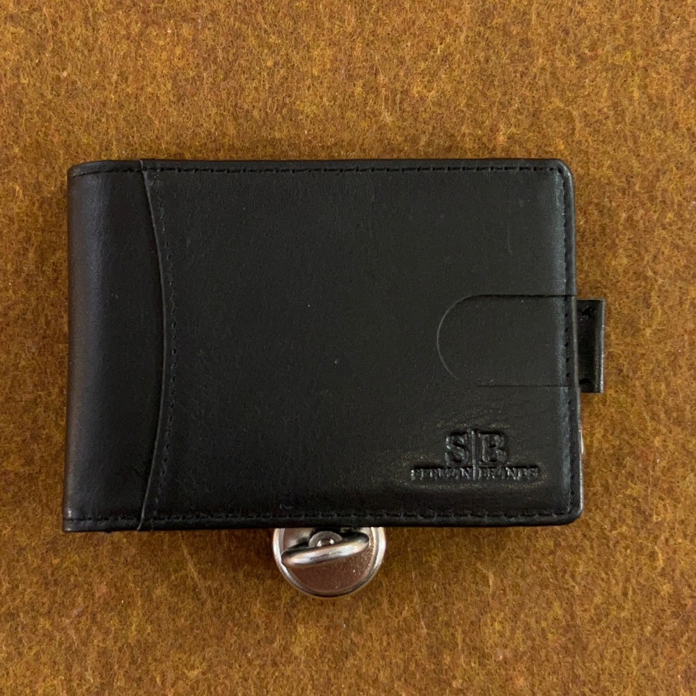 Serman Brands Mens OS Black Leather Slim Bifold ID Window Wallet New